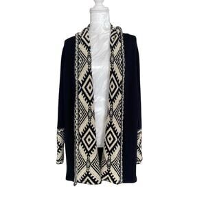 Lauren Ralph Lauren Geometric Black and Cream Cardigan